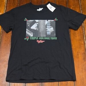 A Christmas Story Classic Black Kids T-Shirt with "I Triple Dog Date You!!!"